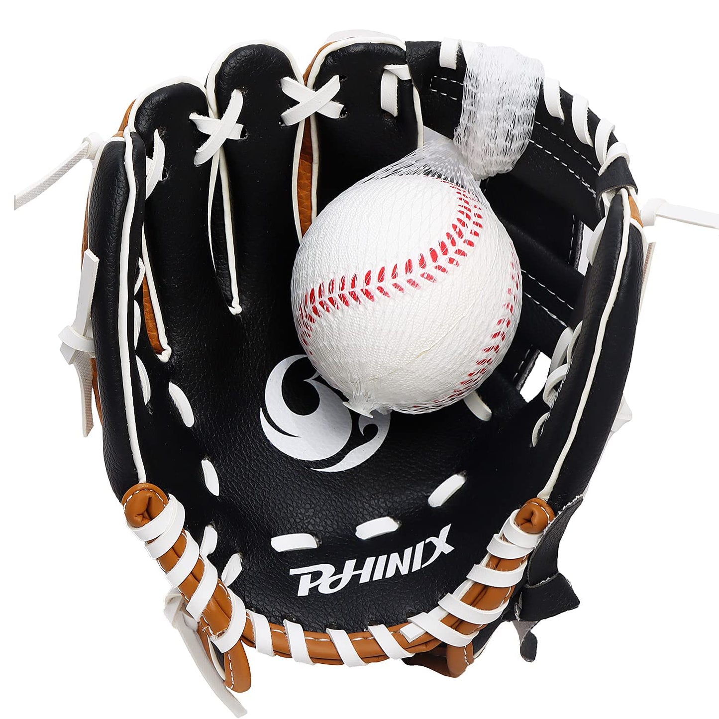 Tee Ball Glove 8.5"-10" with Foam Baseball for Kids Play & Training